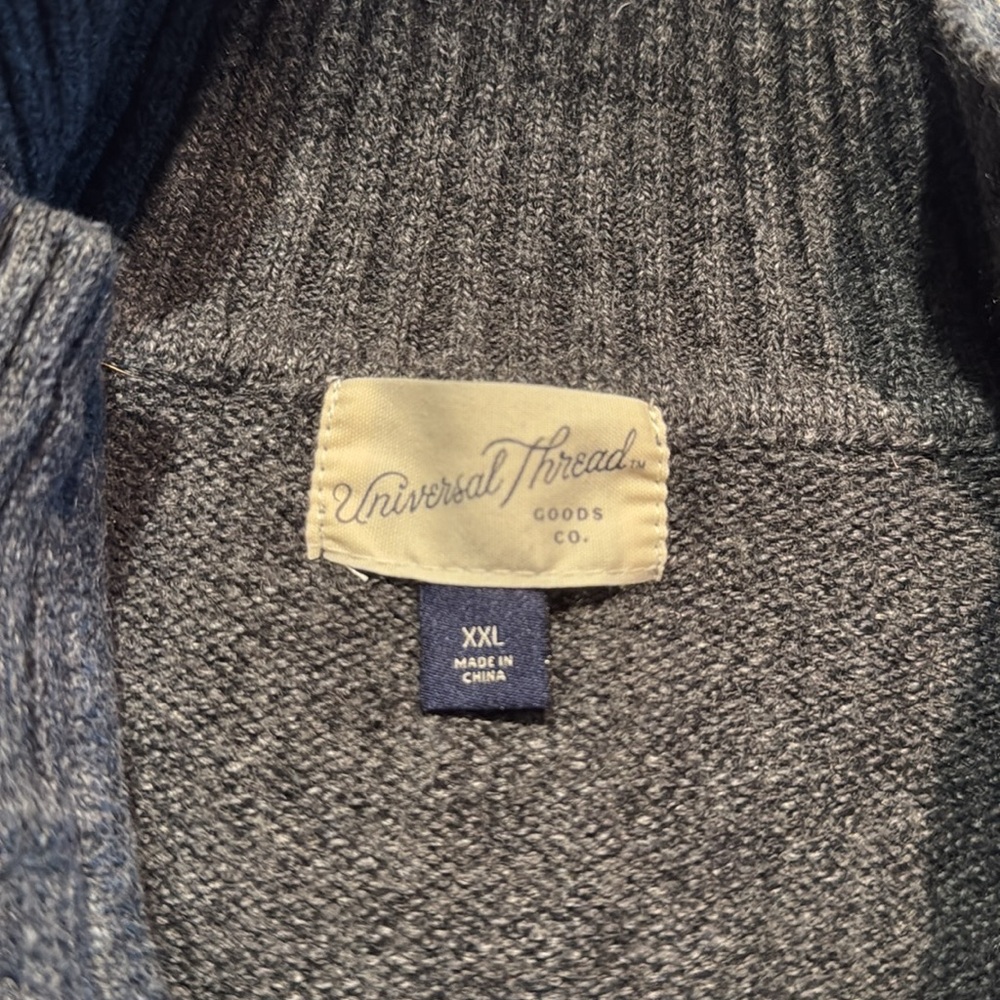 Universal Thread Gray Half-Zip Sweater - image 2